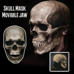 Bone-Chilling Skull Mask with Movable Jaw