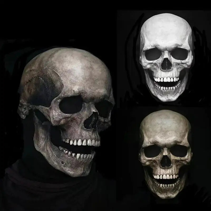 Bone-Chilling Skull Mask with Movable Jaw